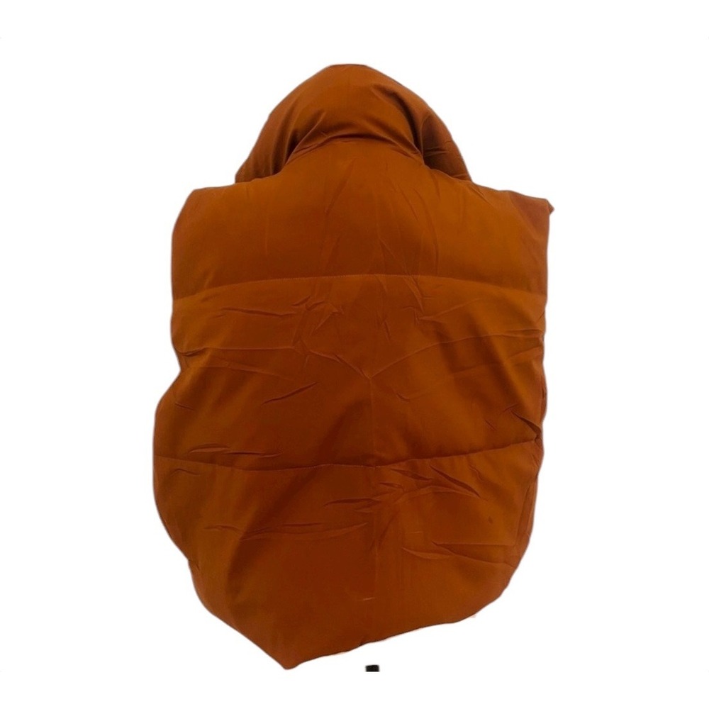 Puffer Shorty Vest Women's XL Brown Stand Collar Sleeveless Zip Up Outerwear - Picture 8 of 8